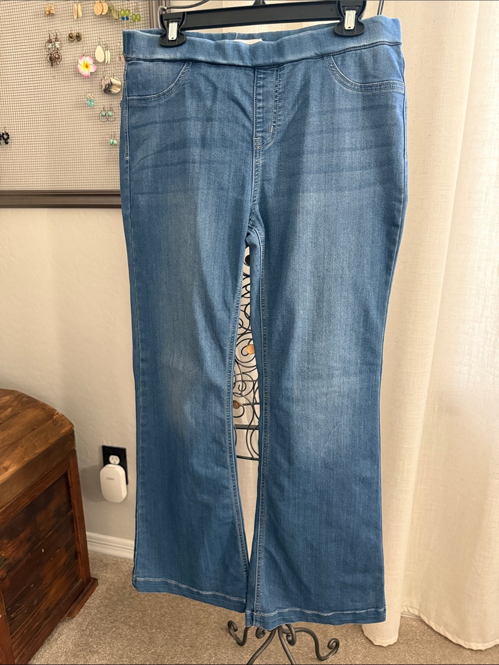 Cello Medium Blue Stretch Flare Jeans - Women's Wide Leg